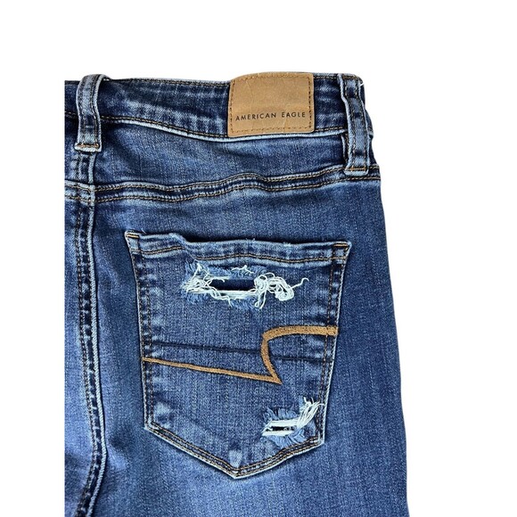 AMERICAN EAGLE Super Hi-Rise Jegging Women's 0 AEO Distressed Patched Jeans - Picture 13 of 14